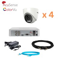 Комплект відеоспостереження на 4 камери Hikvision 4Mp-THD-OUT-Acusense-DS-2CE72HFT-F28