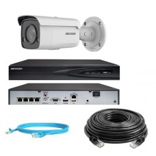 Hikvision 8Mp-IP-OUT-DOOR-ANALYTIC-ColorVu-1Cam Комплект відеоспостереження