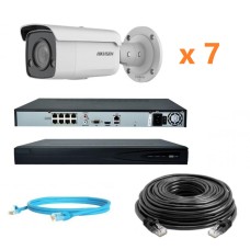 Hikvision 8Mp-IP-OUT-DOOR-ANALYTIC-ColorVu-7Cam Комплект відеоспостереження