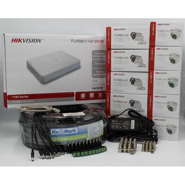Hikvision 1.3Mp-TurboHD-720p 10OUT Комплект видеонаблюдения