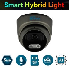 IP-відеокамера 5 Мп SEVEN IP-7215PA-DL black 2,8 мм з розумним подвійним підсвічуванням