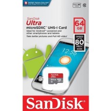 SANDISK 64GB MICROSD CLASS 10 UHS-I ULTRA